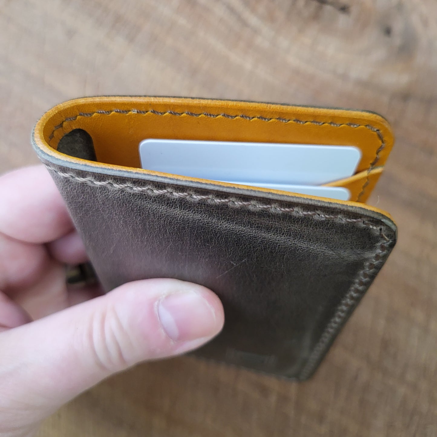 Vertical Curved Cross Card Wallet