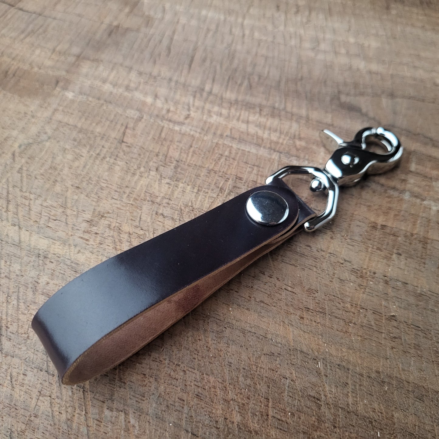 Shell Cordovan Leather Keychain